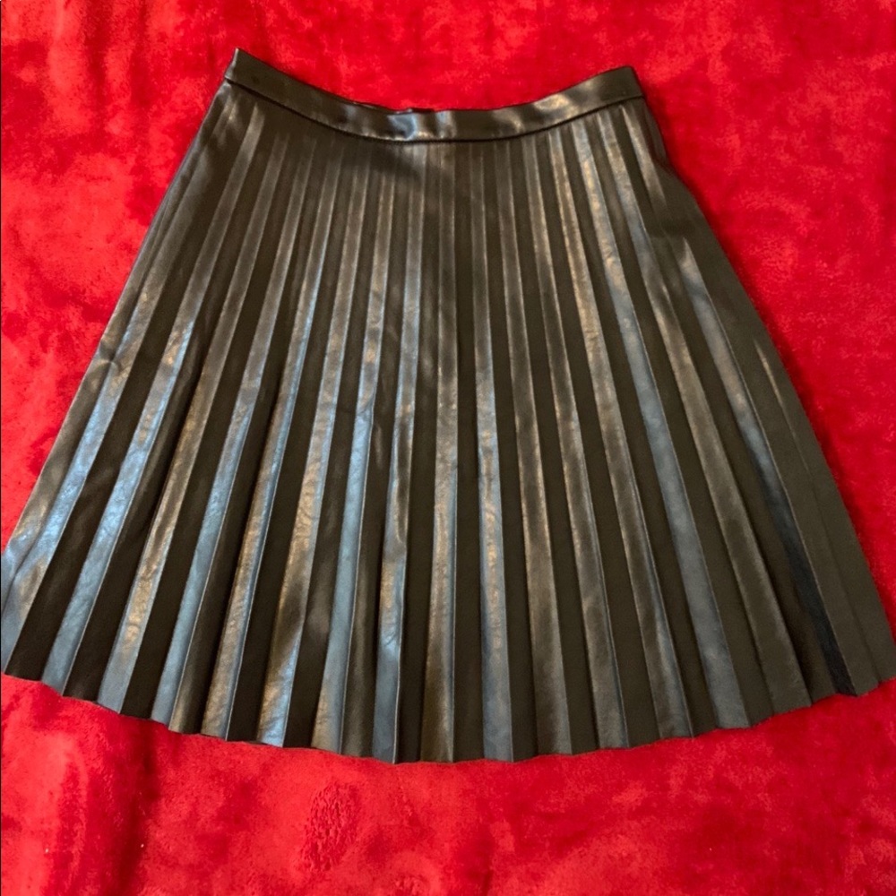 J Crew Black leather skirt